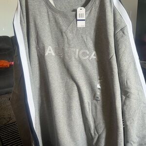 Nautica Gray Sweatshirt with White Accents